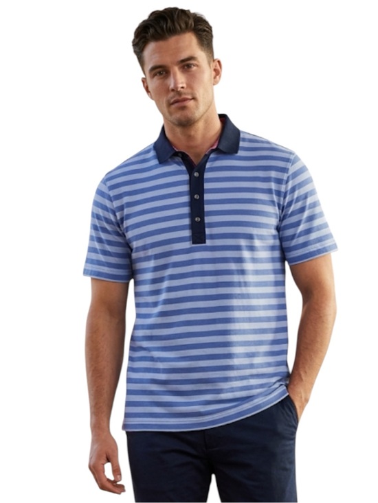 Greyson Other - Greyson Performance Polo Shirt Men’s XL Blue Striped Golf Top Short Sleeve 
W